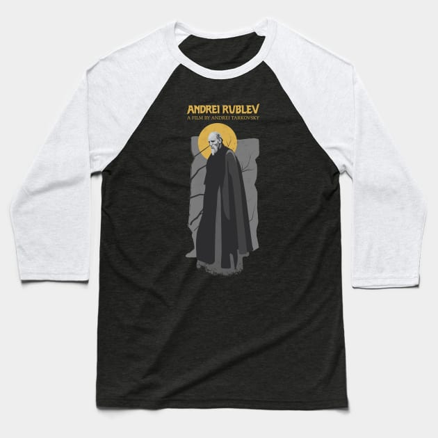 Andrei Rublev Illustration w/ Title Baseball T-Shirt by burrotees